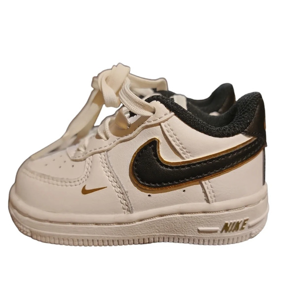Nike Other - Baby Nike Air Force 1 LV8 Low White Black Metallic Gold Toddler Size 4 DM3387